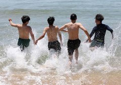 더위 식히려 물속으로 '풍덩'…"렌즈는 꼭 빼세요"