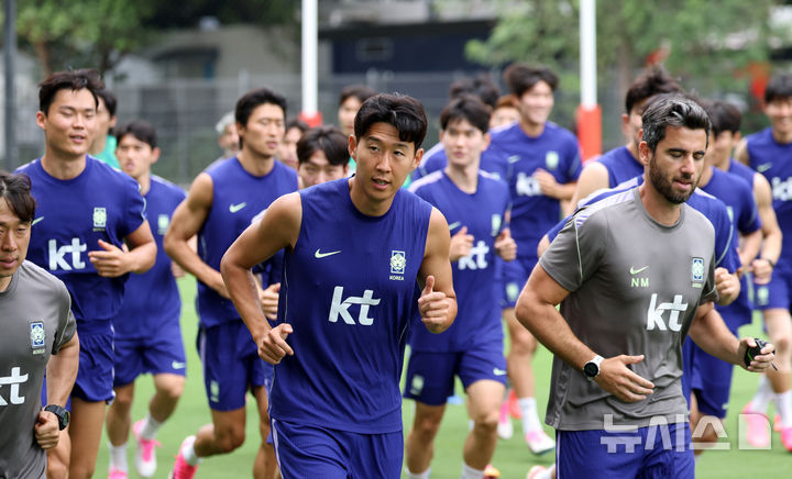 '북중미 월드컵' 훈련하는 대한민국 대표팀