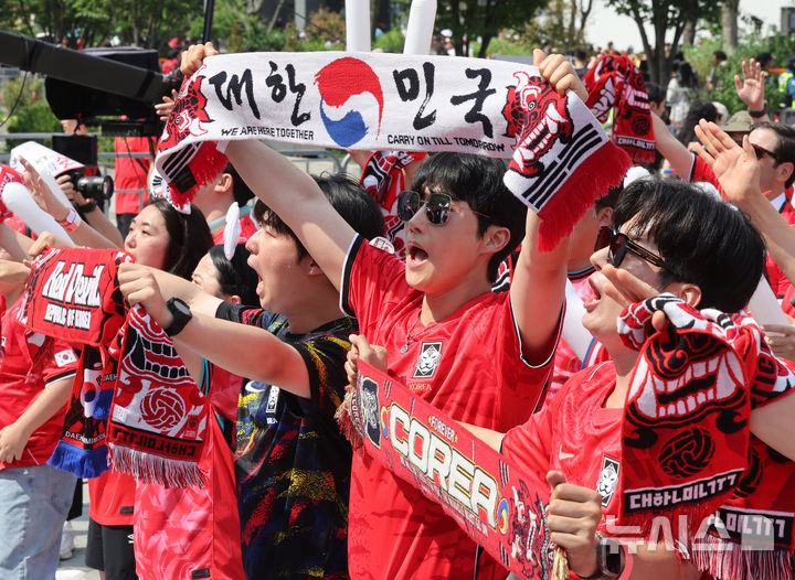 월드컵 멕시코전 전국 곳곳에서 '붉은 물결' [뉴시스Pic]