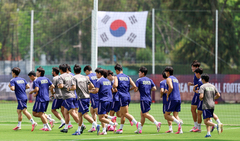훈련하는 대한민국 선수들