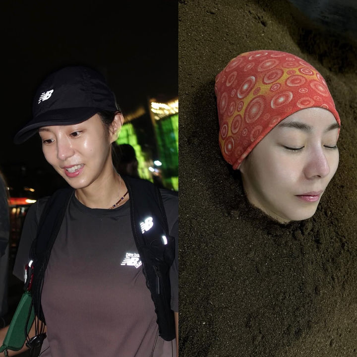 유이, 흙 속에 얼굴만 덩그러니…반전 일상 사진 공개