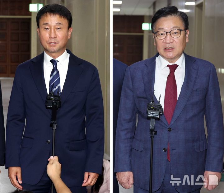 한병도 "18개 상임위 처리 요청할 것" 정점식 "與 독주에 강하게 항의" [뉴시스Pic]
