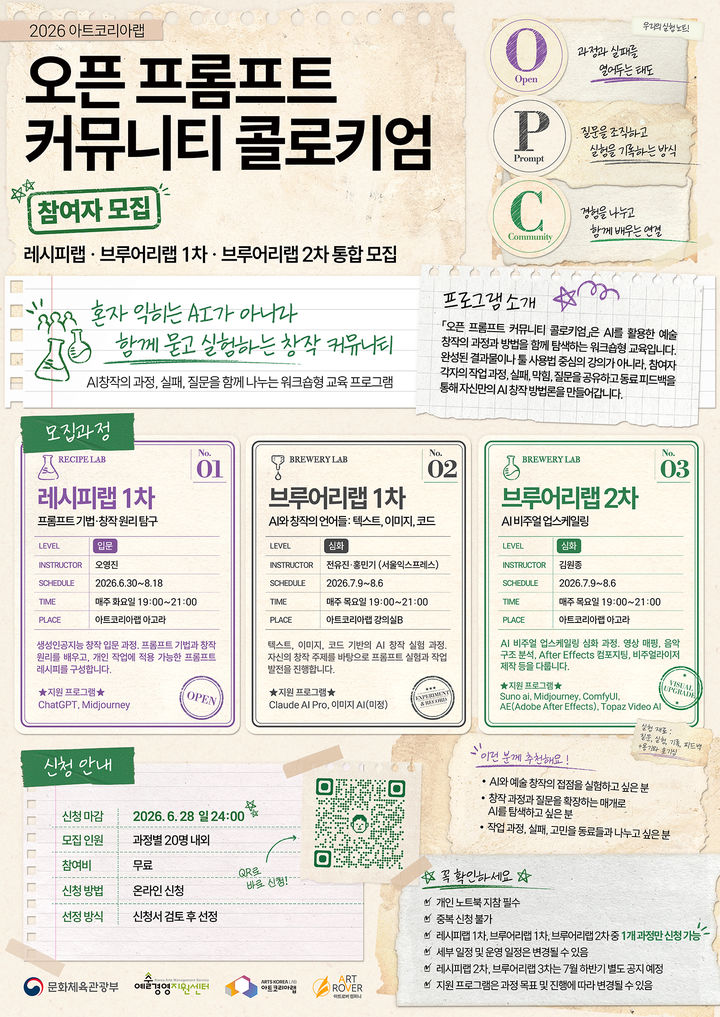 AI 활용한 창작과정 공유…아트코리아랩, '오픈 프롬프트' 참가자 모집