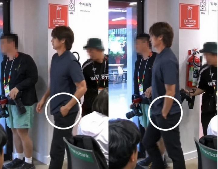 "입장문만 읽고 휙"…홍명보 '주머니 손' 퇴장 논란