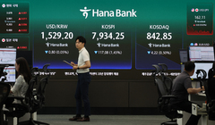 코스피, 오후 들어 낙폭 확대…7% 하락해 7500선 밑으로