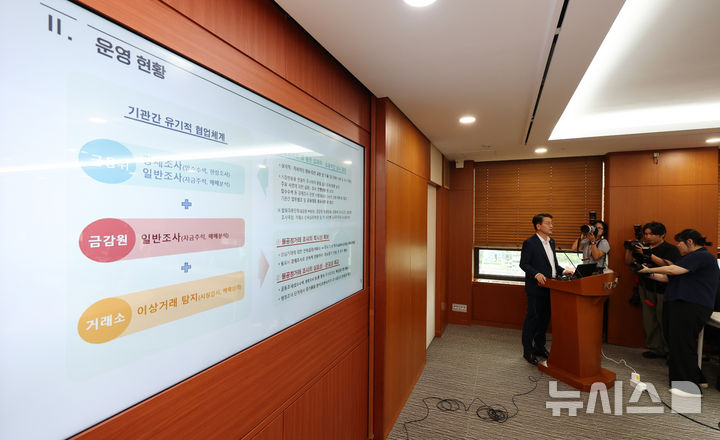 주가조작 근절 합동대응단 운영성과 발표하는 황선오 합동대응단장