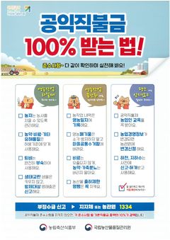 농관원 인천사무소, 농업인 3천명 공익직불제 점검