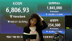 7천선 내준 코스피, 폭락 마감