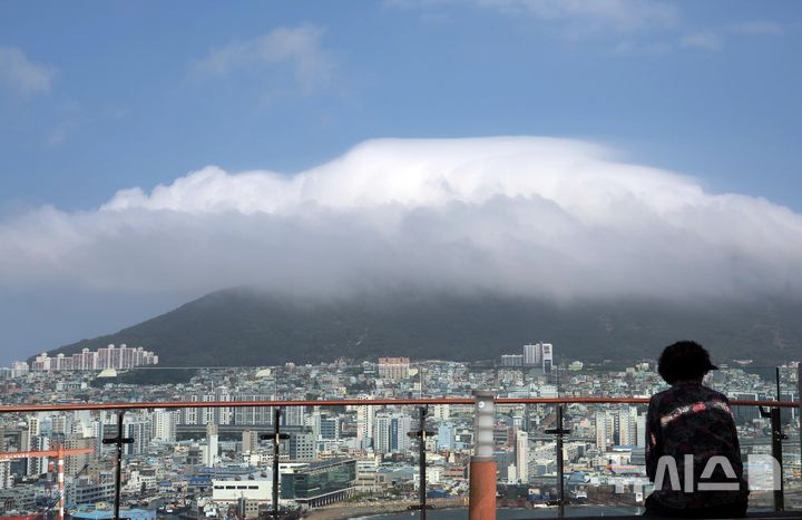 폭염 속 구름 모자 쓴 부산 영도 [뉴시스Pic]