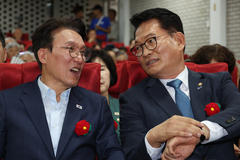 김민석·송영길 노인위 워크숍서 鄭 직격…"명청대전 마음 아파" "이하동문"