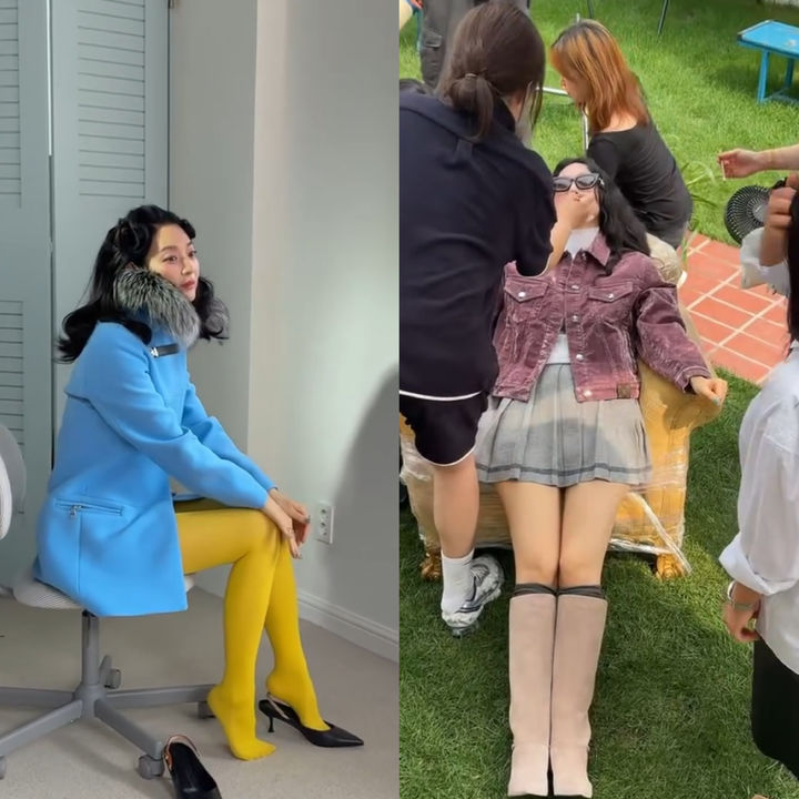 신민아 의자에 누운 채 메이크업…파격 화보 비하인드