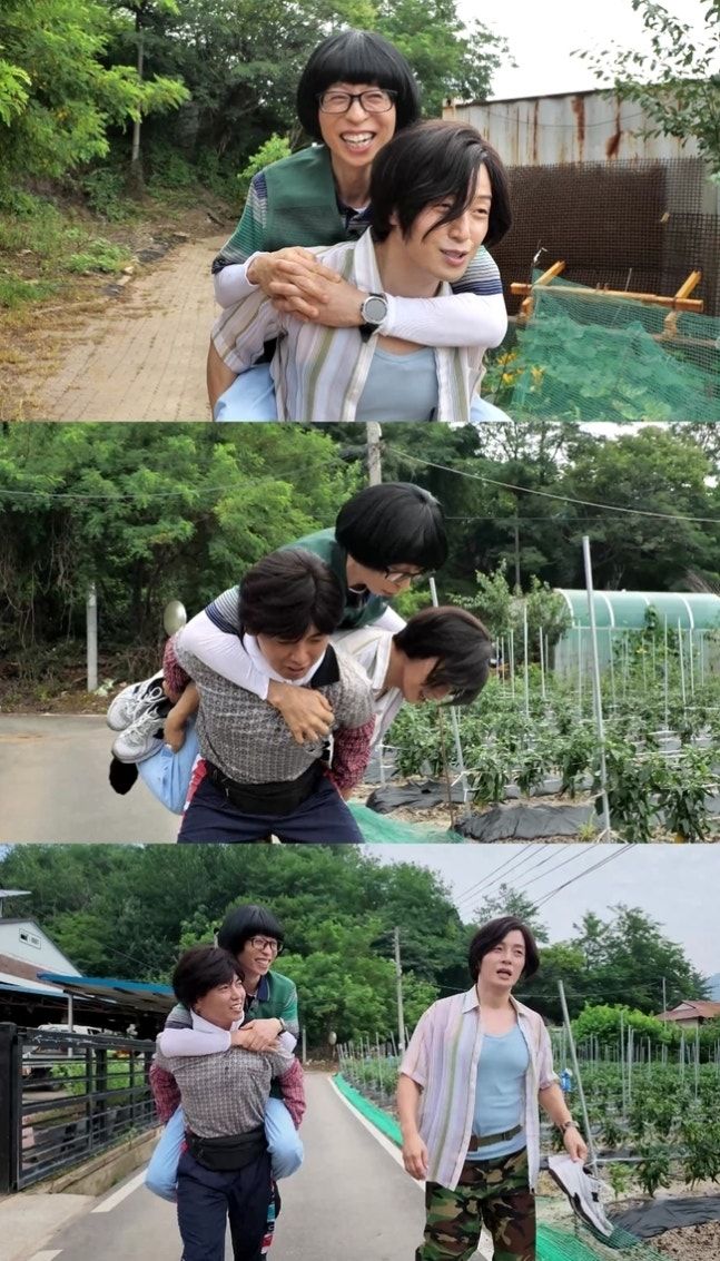 유재석 번쩍 업은 허경환 
