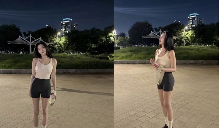 레이나, 군살 하나 없는 완벽 슬림 핏…한강이 들썩인 이유