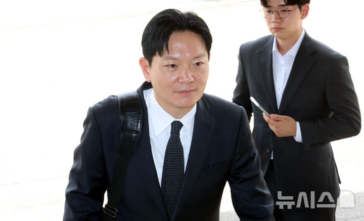 '업무 중 SNS 게시' 박상용 검사, 법무부 감찰위원회 출석 [뉴시스Pic]