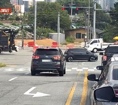 역방향에 태연히 서 있는 차량…"너무 자연스러워 눈을 의심"