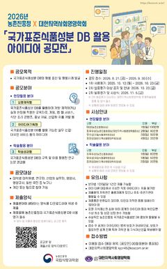 식품 3366종 영양정보 어떻게 활용할까…농진청, 아이디어 공모