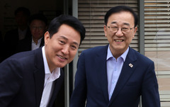 김윤덕 "구체적 합의 하기엔 아직 미진" 오세훈 "용산공원 절대적으로 지켜져야" [뉴시스Pic]