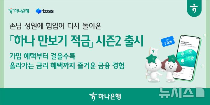 하나은행, 많이 걸으면 최고 연 4.5%…'만보기 적금 시즌2' 출시