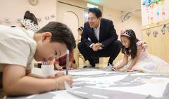 오세훈 서울시장, 잠실르엘 새빛 어린이집 방문