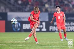 '김민지 해트트릭' 여자 축구, 미얀마와 AG 첫 경기서 5-0 대승