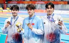자유형 100m 은메달 김영범-동메달 황선우