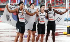 육상 男 400m계주, 2연속 동메달…38초43 한국신기록(종합2보)[나고야AG]