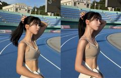 '육상 카리나' 김민지, 군살 하나 없는 탄탄 몸매 '눈길'