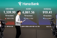 코스피·코스닥지수 하락, 원·달러 상승 개장