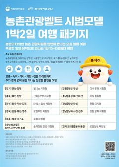 10만원대로 즐기는 1박2일 농촌여행…11개 코스 출시