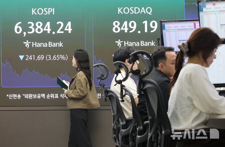 코스피와 코스닥지수 하락 마감