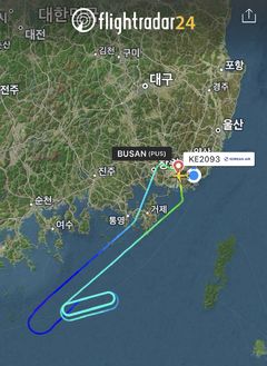 김해공항 출발 베트남행 대한항공 여객기 엔진 이상 회항 