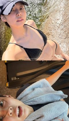 블랙 비키니 입은 제니, 계곡서 여유…민낯 일상