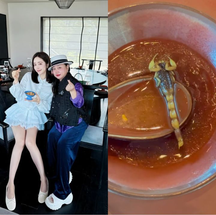홍수아, 중국 음식 먹방 중 전갈 등장 "차마 못 먹겠네"