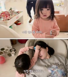 박수홍 2살 딸, 감기 걸린 엄마 간호 "아프지 마세요"