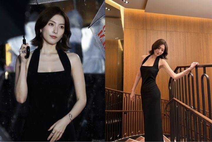 강지영, 검정 드레스 세련미…'자이로토닉'으로 탄탄