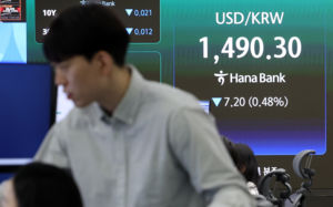 유가 하락에 원·달러 3.9원 내린 1493.6원