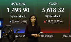 환율 4거래일만 1500원대 하회…코스피 ↑