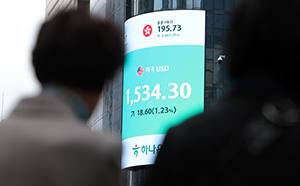 원·달러 환율, 14.1원 급등한 1530.1원 마감