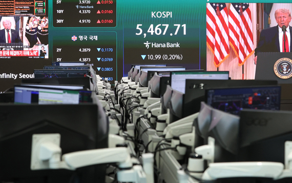 종전 기대감 꺾였나…코스피·코스닥 2% 급락