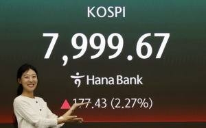7999 찍은 코스피…外人 매도에 7400선까지 후퇴