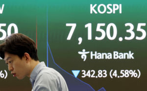 출렁인 코스피…장중 급락 딛고 7500선 마감