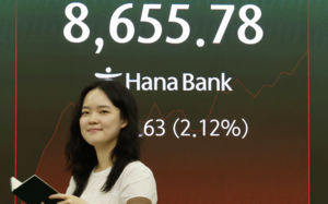 코스피, 장중 3%대 급등…사상 첫 8700선 돌파