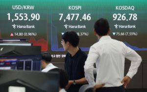 코스피, 8.29% 급락한 7484.41 마감