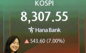 코스피 8300선 탈환…종전 기대감에 외인 컴백