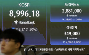코스피, 외인·기관 매도에 9000선 밑으로