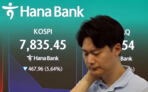 코스피 5% 급락에 매도사이드카…8000선 붕괴