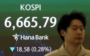 코스피, 美반도체 급락 딛고 6600선 보합권 등락