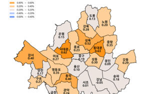"서울 집값 0.25% 상승…강남 6주 연속 하락"