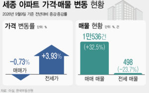 기관 이전 앞둔 세종…매매 없고 전세만 품귀