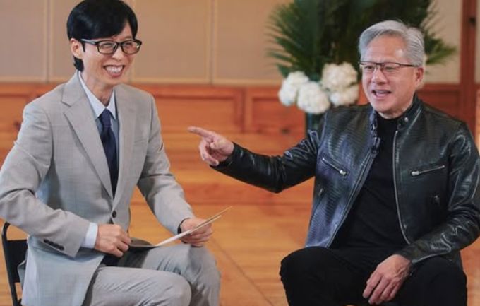 유재석·젠슨 황 만났다 웃음 가득 '유퀴즈' 촬영